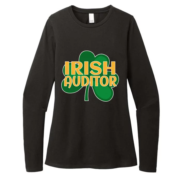 St. Patrick's Irish Auditor Shamrock Clover Womens CVC Long Sleeve Shirt