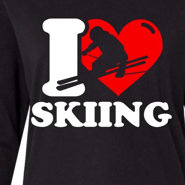 Ski Presents I Love Skiing T Funny Ski Lover Gift Womens Cotton Relaxed Long Sleeve T-Shirt