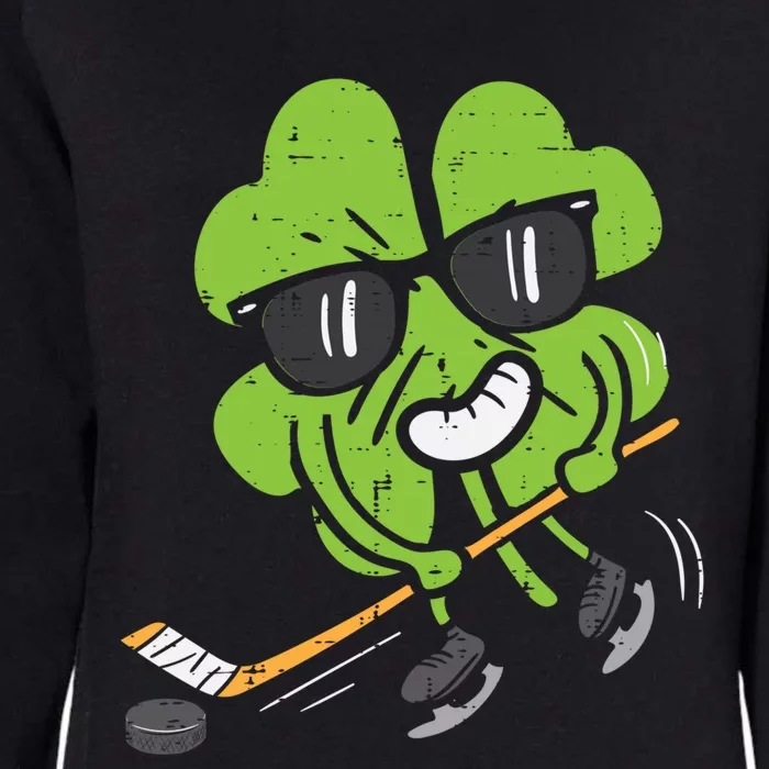 Shamrock Playing Ice Hockey St Patricks Day Cute Gift Womens California Wash Sweatshirt