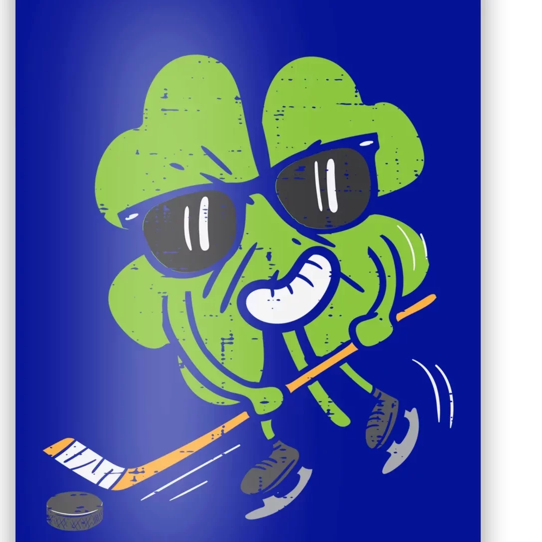 Shamrock Playing Ice Hockey St Patricks Day Cute Gift Poster