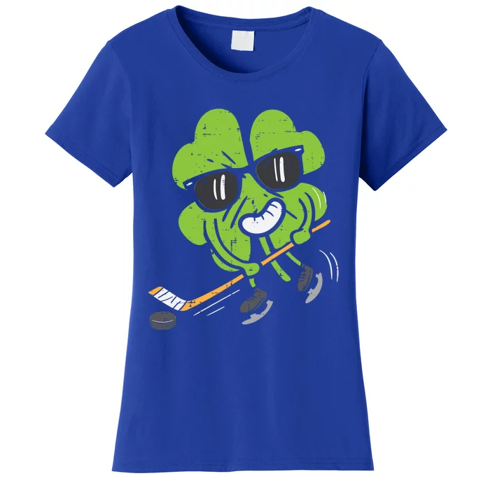 Shamrock Playing Ice Hockey St Patricks Day Cute Gift Women's T-Shirt