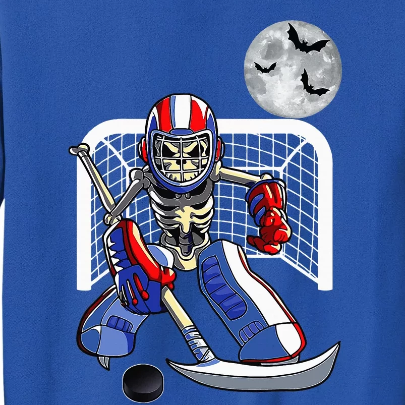 Skeleton Playing Ice Hockey Happy Halloween Day Sweatshirt