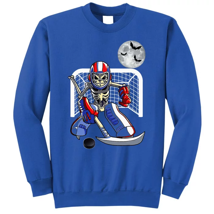 Skeleton Playing Ice Hockey Happy Halloween Day Sweatshirt