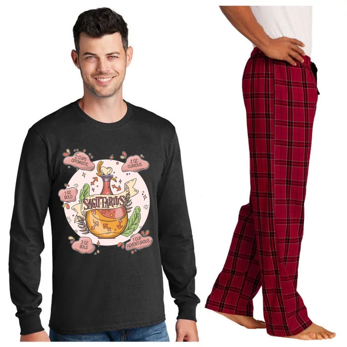 Sagittarius Potion Ingredients Funny Magical Astrology Gift Long Sleeve Pajama Set