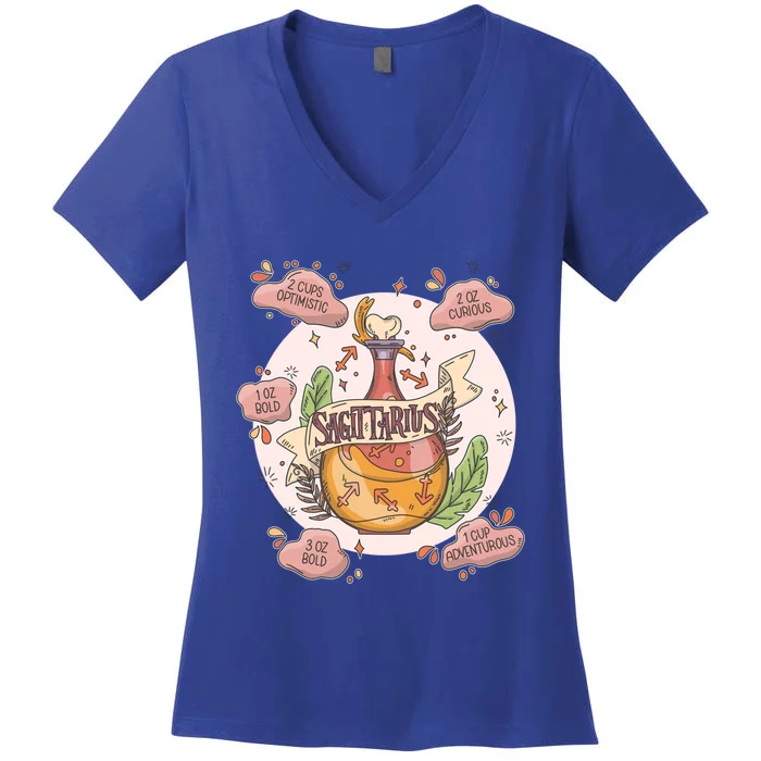 Sagittarius Potion Ingredients Funny Magical Astrology Gift Women's V-Neck T-Shirt