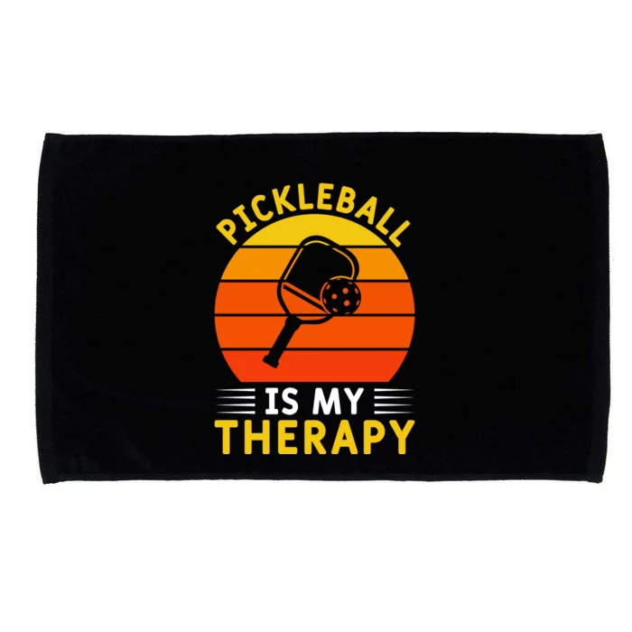 Sunset Pickleball Is My Therapy Paddles Sport Gift Pickleball Team Microfiber Hand Towel