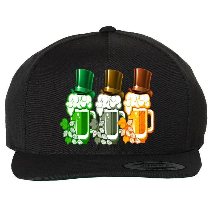 St Patrick's Irish Beer Ing Team Ireland Flag Clover Gift Wool Snapback Cap