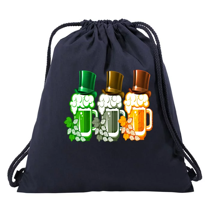 St Patrick's Irish Beer Ing Team Ireland Flag Clover Gift Drawstring Bag