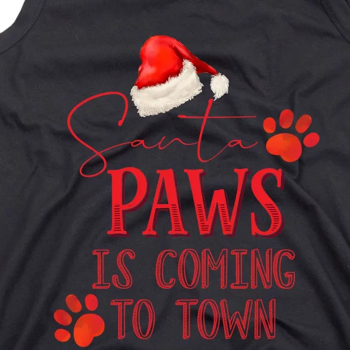 Santa Paws Is Coming To Town Christmas Tank Top