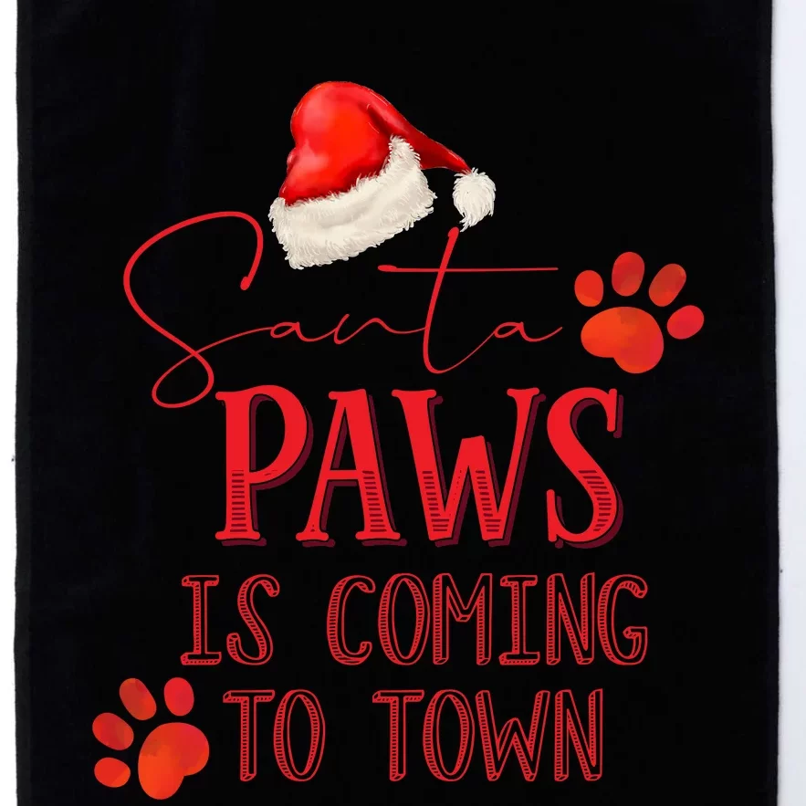 Santa Paws Is Coming To Town Christmas Platinum Collection Golf Towel