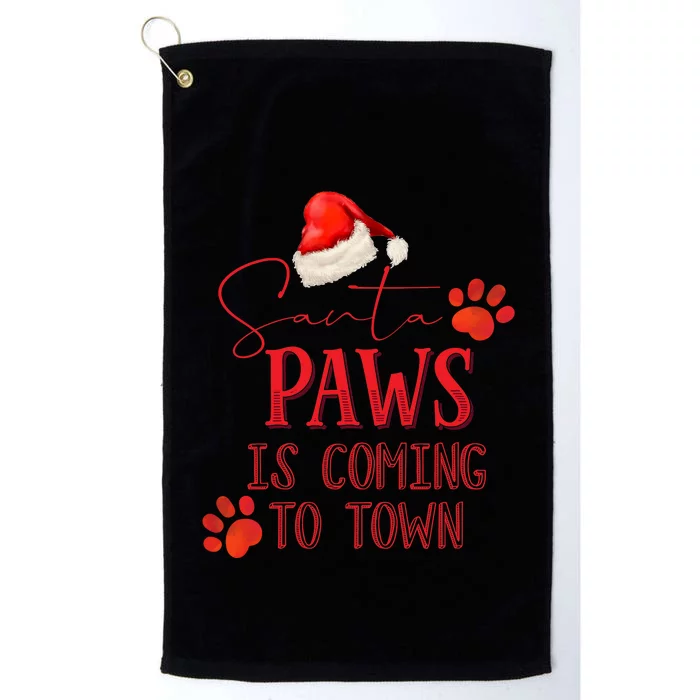 Santa Paws Is Coming To Town Christmas Platinum Collection Golf Towel