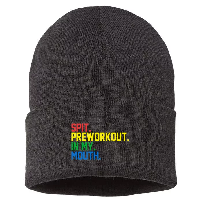 Spit Preworkout In My Mouth Retro Color Sustainable Knit Beanie