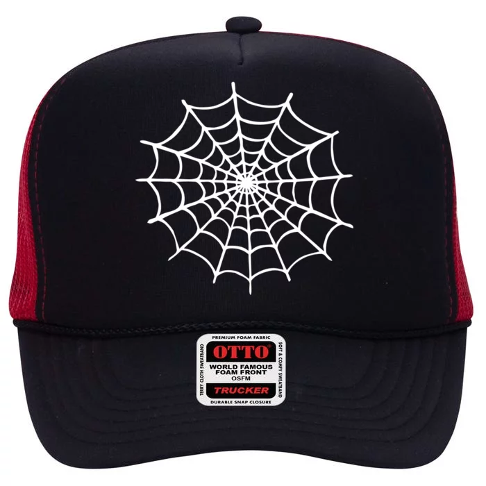 Spider Web Halloween High Crown Mesh Trucker Hat