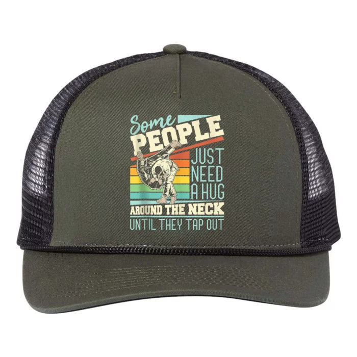 Some People Just Need A Hug Mma Bjj Retro Rope Trucker Hat Cap