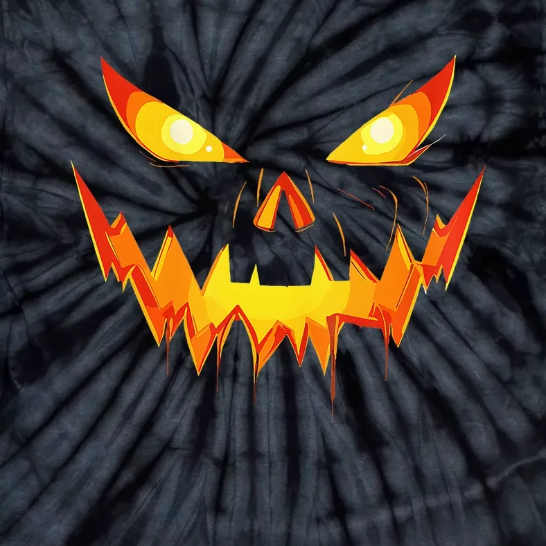 Scary Pumpkin Jack O Lantern Face Halloween Tie-Dye T-Shirt