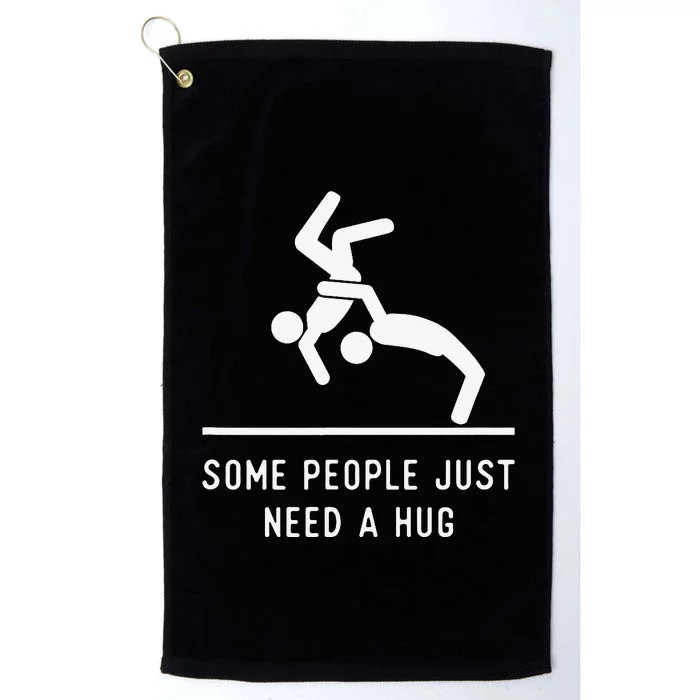 Some People Just Need A Hug Sarcastic Stick Figure Platinum Collection Golf Towel