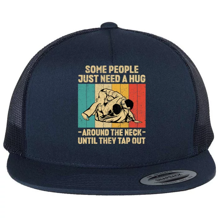 Some People Just Need A Hug Vintage BJJ Brazilian Jiu Jitsu Flat Bill Trucker Hat