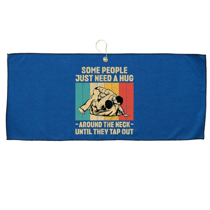 Some People Just Need A Hug Vintage BJJ Brazilian Jiu Jitsu Large Microfiber Waffle Golf Towel