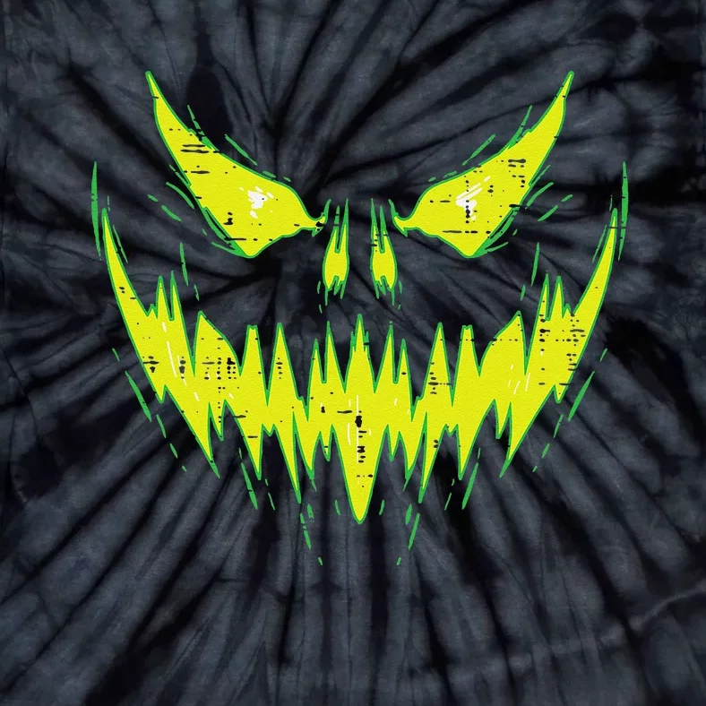 Scary Pumpkin Jack O Lantern Face Halloween Tie-Dye T-Shirt