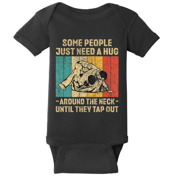 Some People Just Need A Hug Vintage Bjj Brazilian Jiu Jitsu Baby Bodysuit