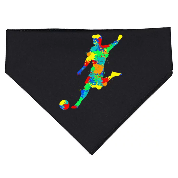 Soccer Player Kids Men USA-Made Doggie Bandana