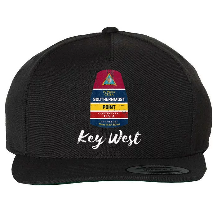 Southernmost Point Key West Florida Keys Souvenir Wool Snapback Cap