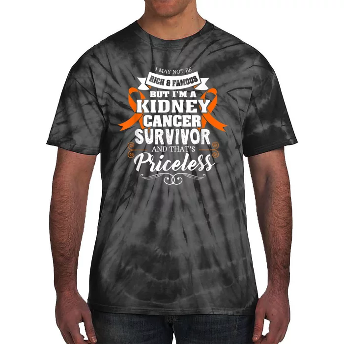 Survivor Priceless Kidney Cancer Awareness Ribbon Tie-Dye T-Shirt