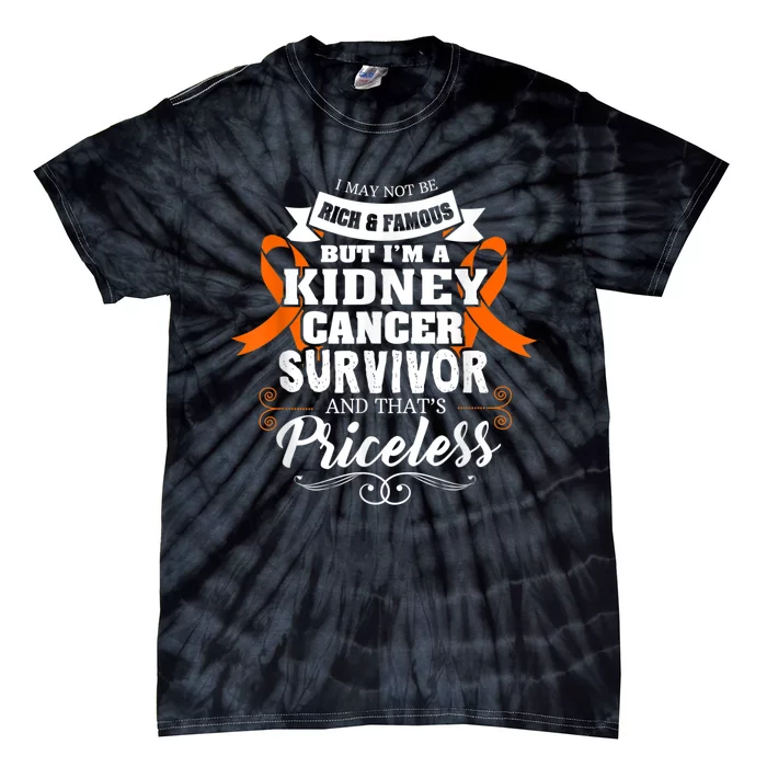 Survivor Priceless Kidney Cancer Awareness Ribbon Tie-Dye T-Shirt