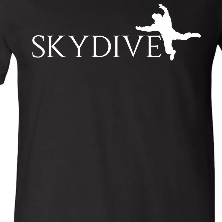 Skydive Parachuting Logo V-Neck T-Shirt