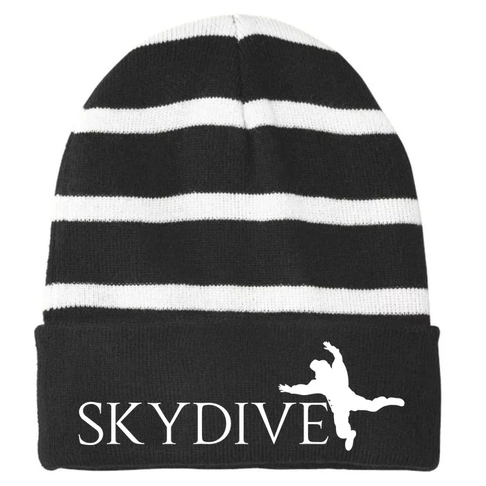 Skydive Parachuting Logo Striped Beanie with Solid Band