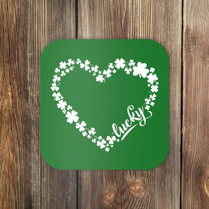 St. Patrick Lucky Clover Heart Shamrock Lucky Coaster