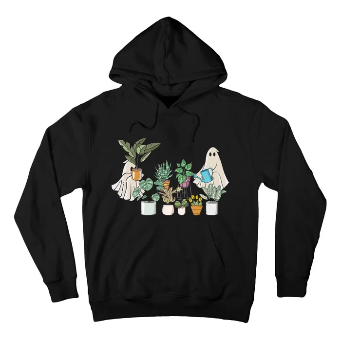 Spooky Plant Lady Halloween Ghost Garden Watering Flowers Hoodie