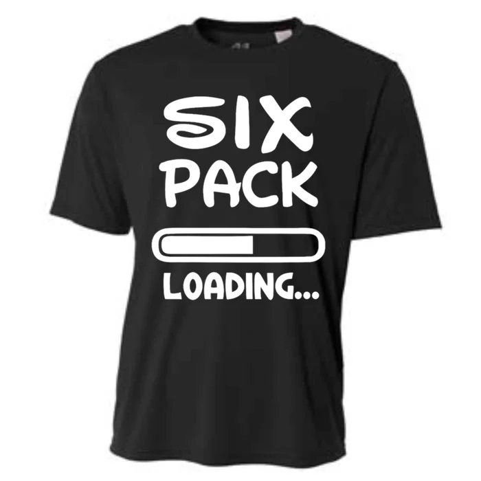 Six Pack Loading Bar Funny Gift Cooling Performance Crew T-Shirt