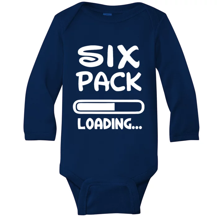 Six Pack Loading Bar Funny Gift Baby Long Sleeve Bodysuit