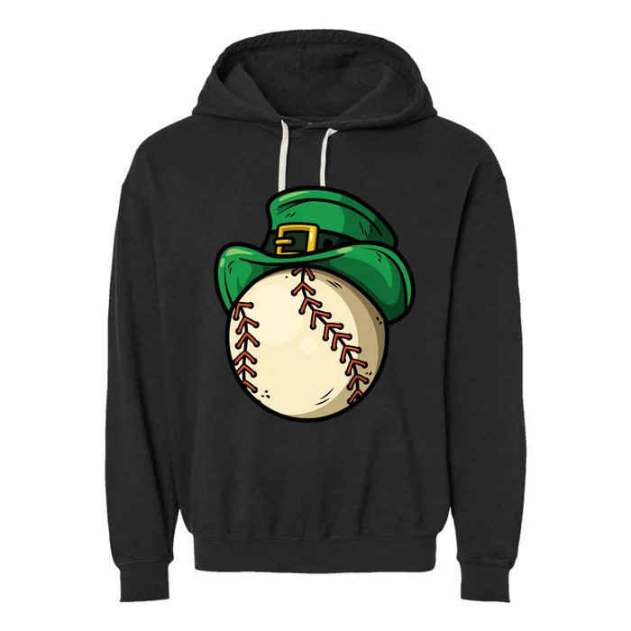 Saint Patricks Lucky Baseball Lover Great Gift Garment-Dyed Fleece Hoodie