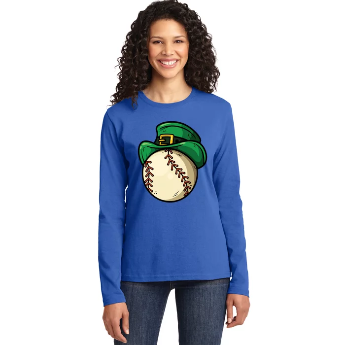 Saint Patricks Lucky Baseball Lover Great Gift Ladies Long Sleeve Shirt