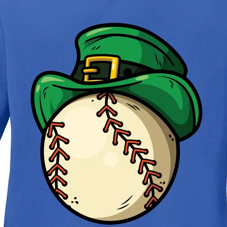 Saint Patricks Lucky Baseball Lover Great Gift Ladies Long Sleeve Shirt