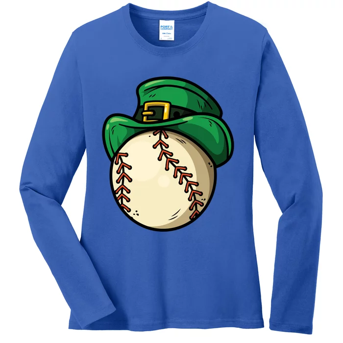 Saint Patricks Lucky Baseball Lover Great Gift Ladies Long Sleeve Shirt