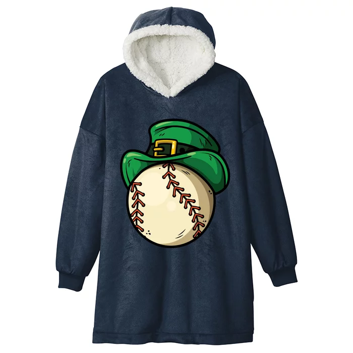 Saint Patricks Lucky Baseball Lover Great Gift Hooded Wearable Blanket