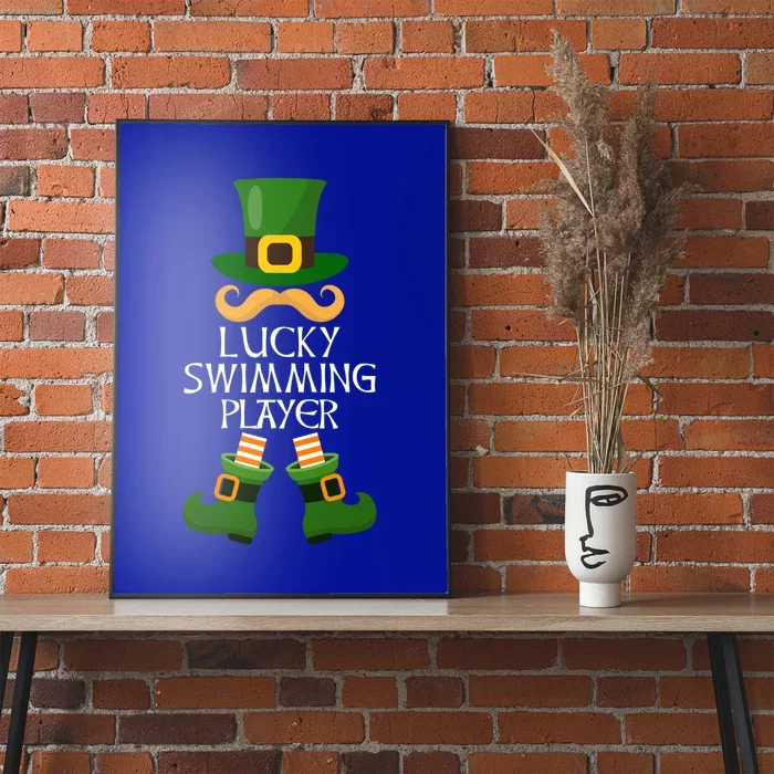 Swimming Player Leprechaun Matching Family St Patricks Day Gift Poster