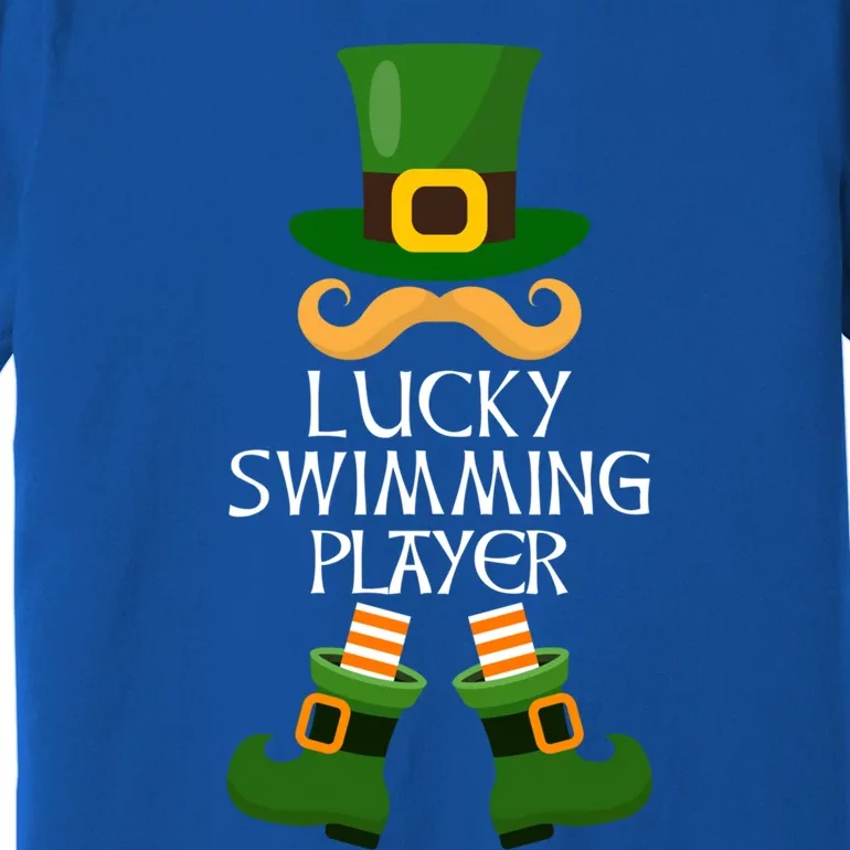 Swimming Player Leprechaun Matching Family St Patricks Day Gift Premium T-Shirt