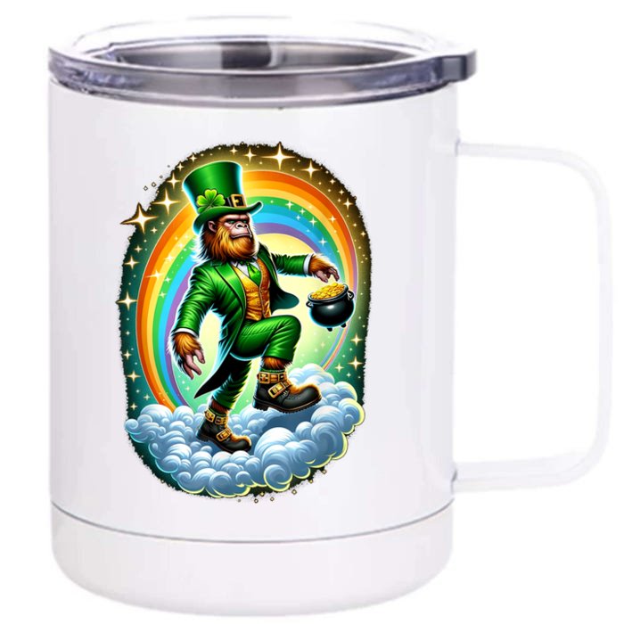 St Paddy Lucky St Patricks Day Bigfoot Front & Back 12oz Stainless Steel Tumbler Cup