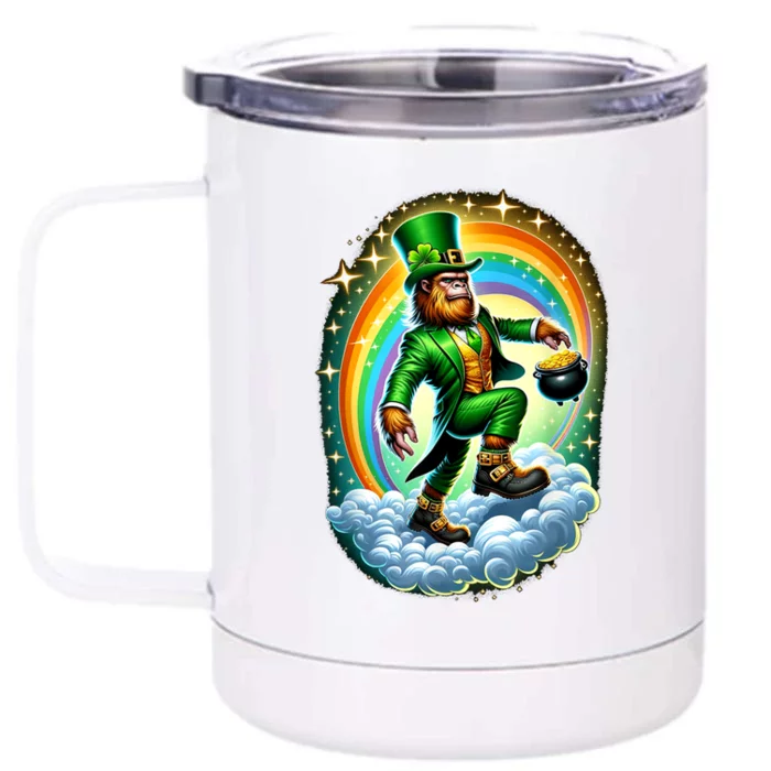 St Paddy Lucky St Patricks Day Bigfoot Front & Back 12oz Stainless Steel Tumbler Cup