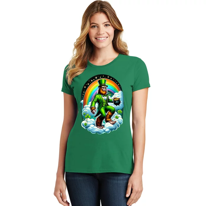 St Paddy Lucky St PatrickS Day Bigfoot Women's T-Shirt