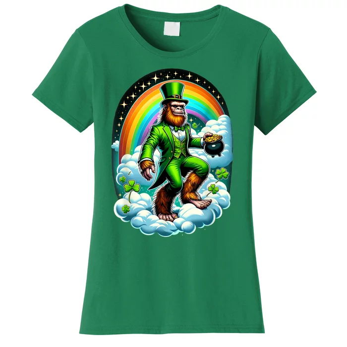 St Paddy Lucky St PatrickS Day Bigfoot Women's T-Shirt