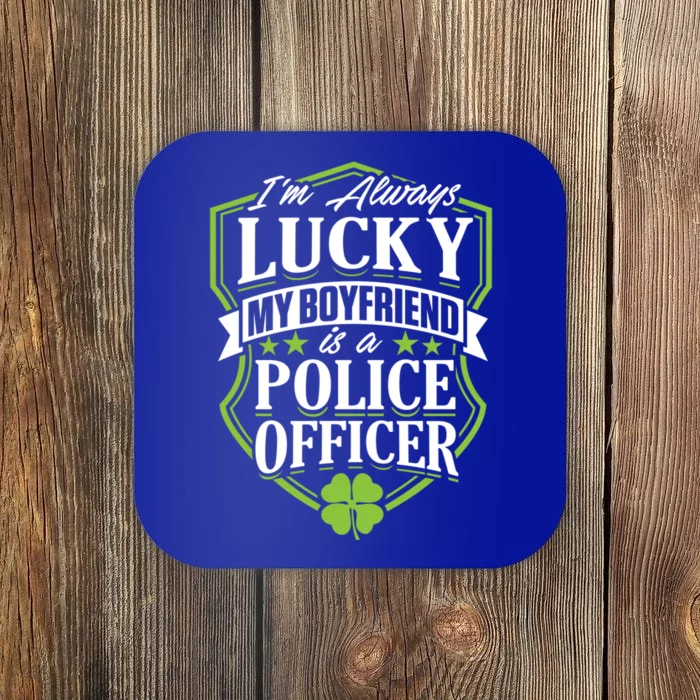 St Patricks Lucky To Be Dating Police Office Design Gift Coaster