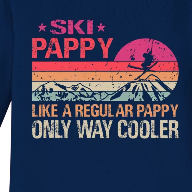 Ski Pappy Like A Pappy Dad Only Way Cooler Ski Skier Great Gift Baby Long Sleeve Bodysuit