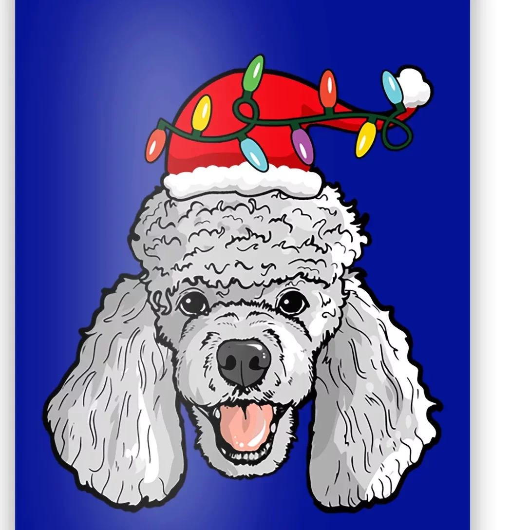 Santa Poodle Light Christmas Gift Poster