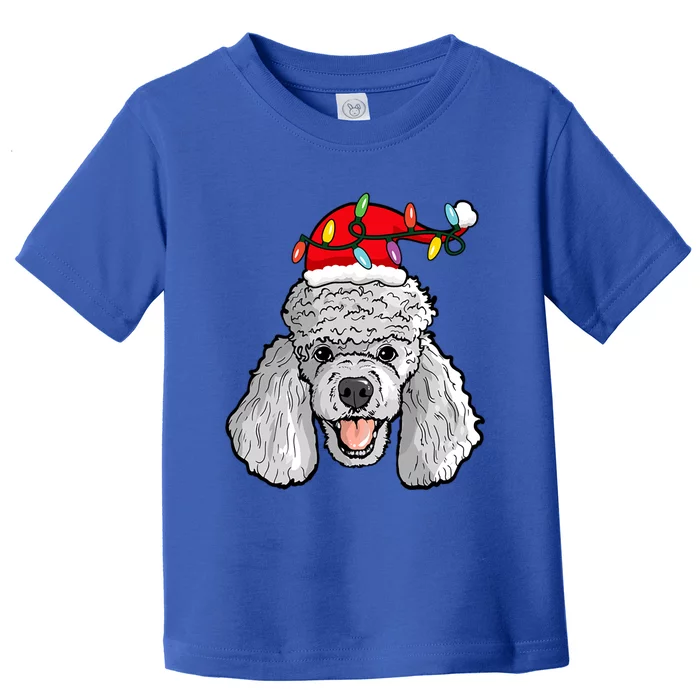 Santa Poodle Light Christmas Gift Toddler T-Shirt