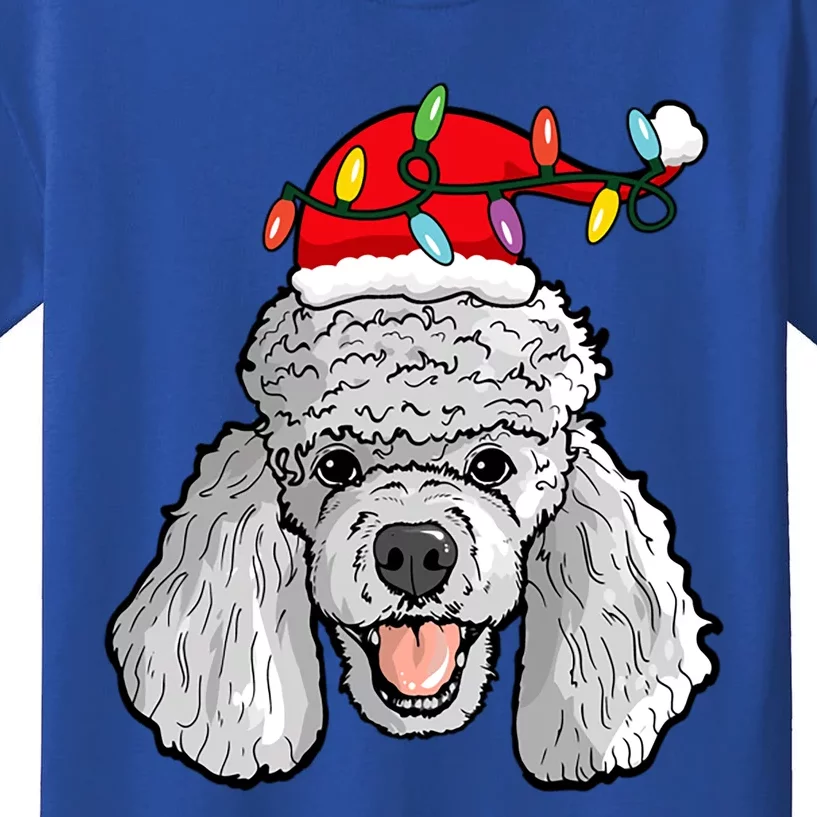 Santa Poodle Light Christmas Gift Kids T-Shirt